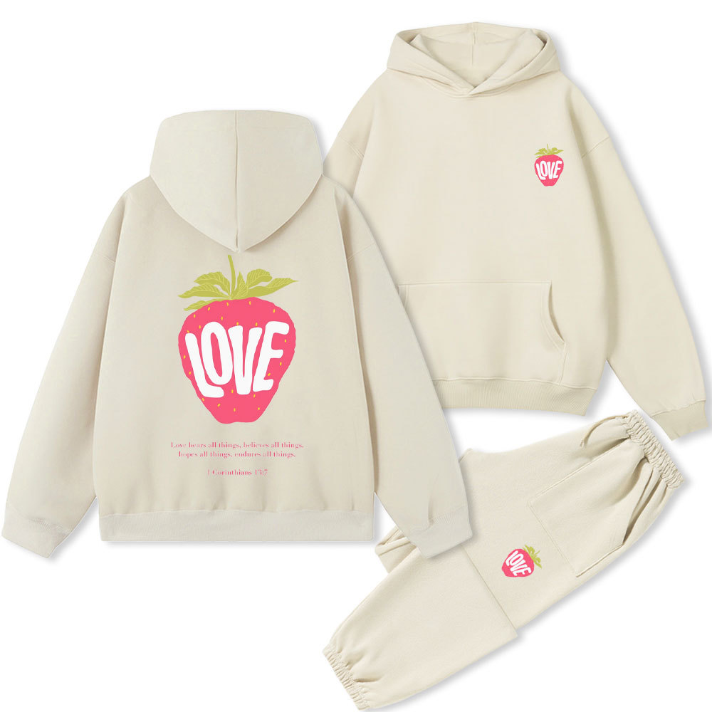 Love Bears All Things Christian Fleece Hoodie Set