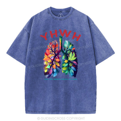 YHWH Leaf Christian Washed T-Shirt