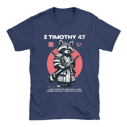 Fought The Good Fight Raccoon Christian T-Shirt