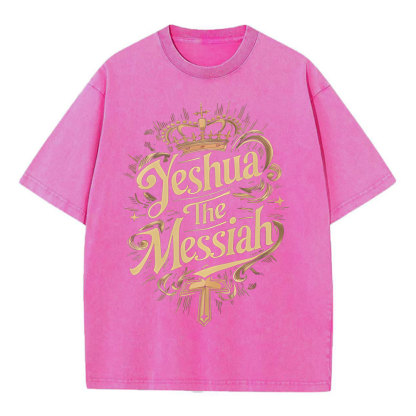Yeshua The Messiah Christian Washed T-Shirt