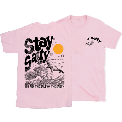 Stay Salty Ocean Waves Christian T-Shirt