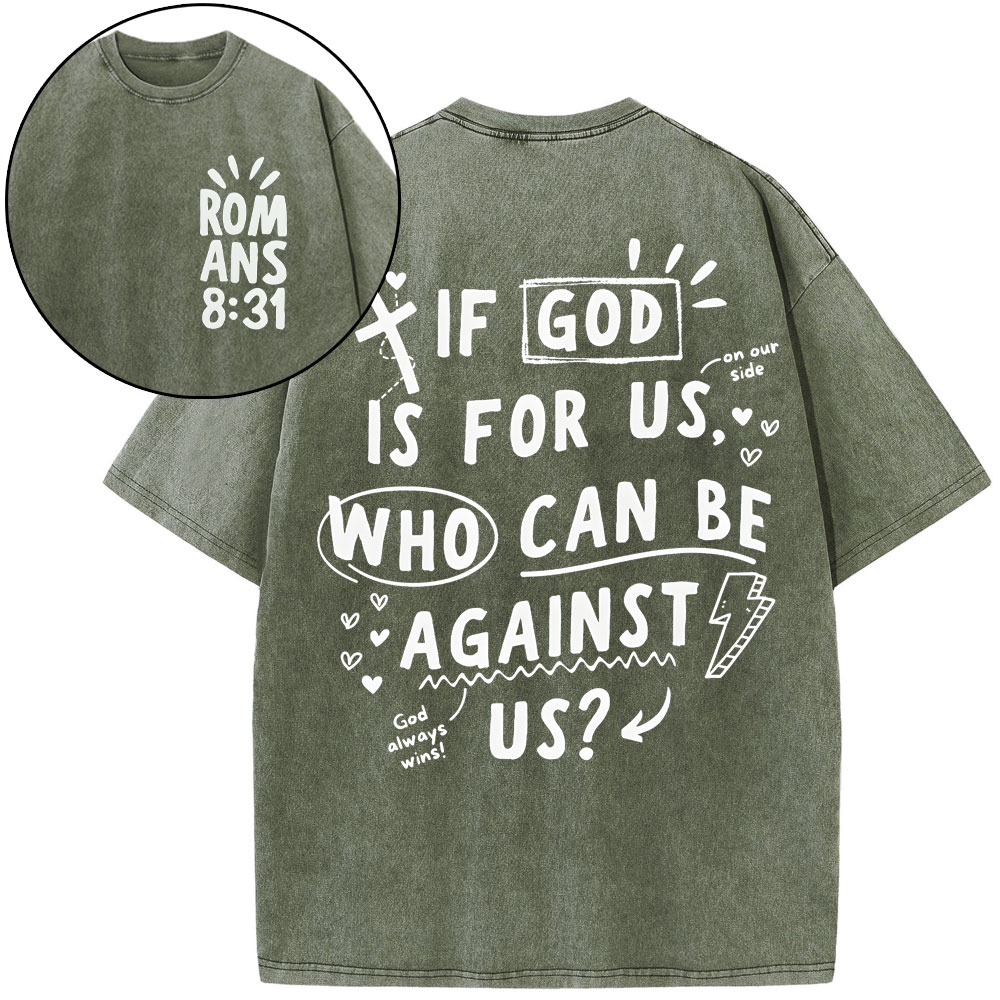 If God Is For Us Christian Washed T-Shirt