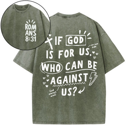 If God Is For Us Christian Washed T-Shirt