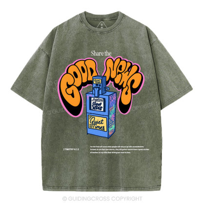 Share The Good News Chirstian Washed T-Shirt