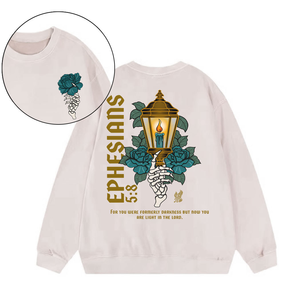 For You Were Formerly Darkness Christian Washed Sweatshirt