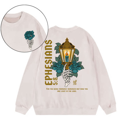 For You Were Formerly Darkness Christian Washed Sweatshirt