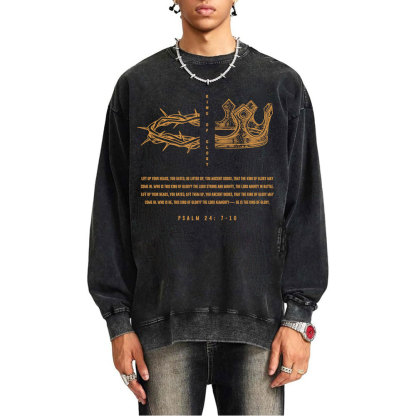 King Of Glory Christian Washed Sweatshirt