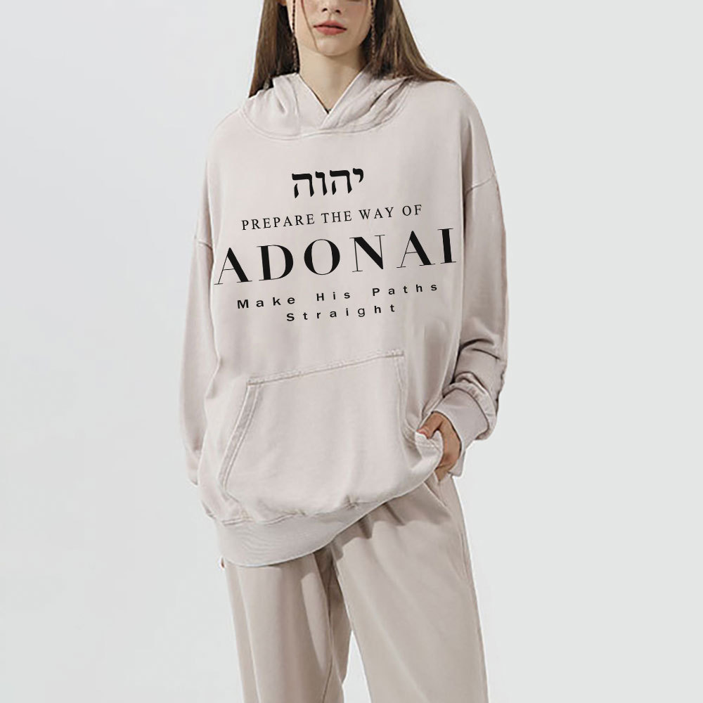 ADONAI Christian Washed Hoodie 