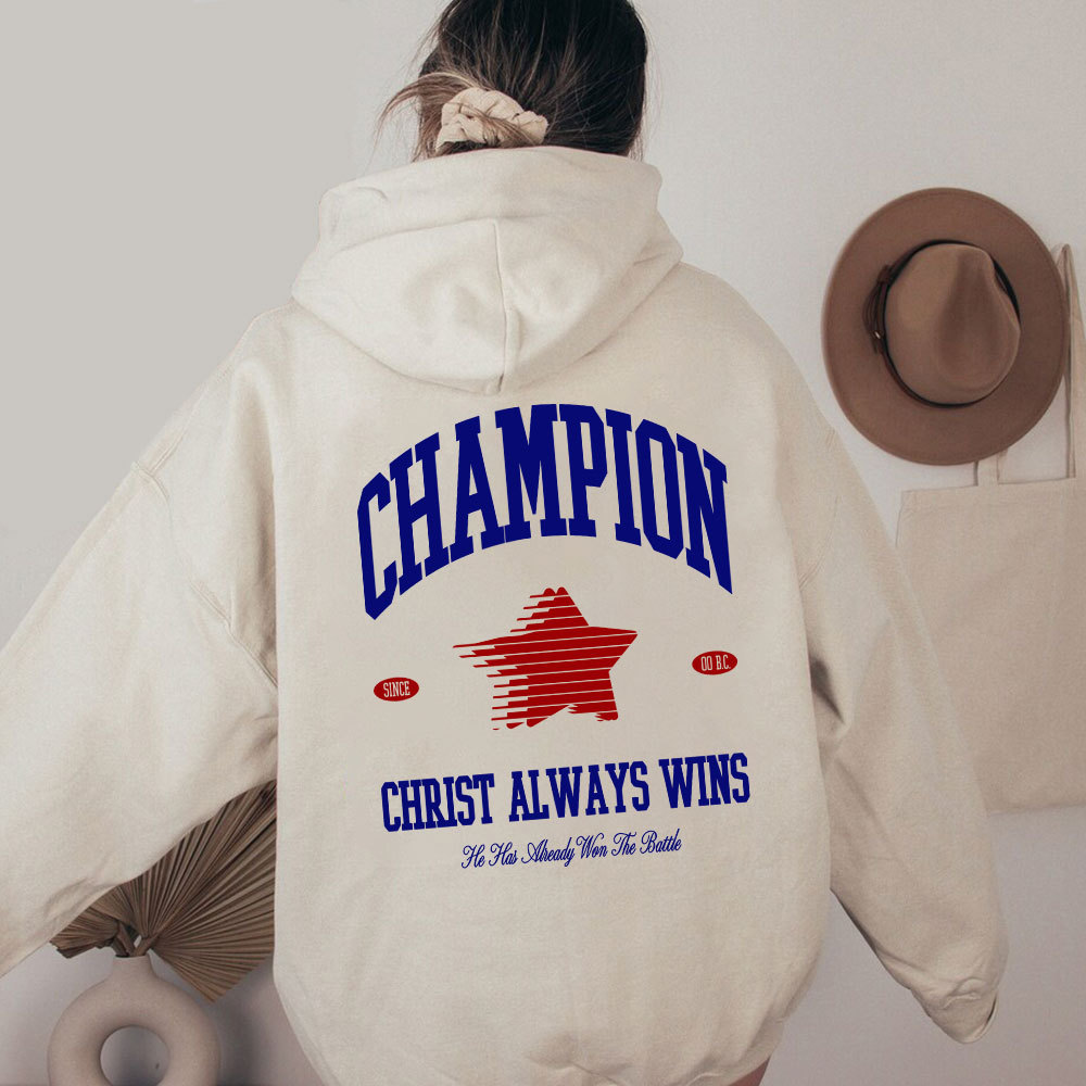 Christ Always Wins Christian Washed Hoodie 