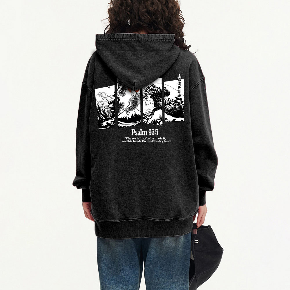 The Sea Is His Christian Washed Hoodie 