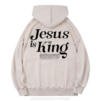 Jesus Is King Christian Washed Hoodie 