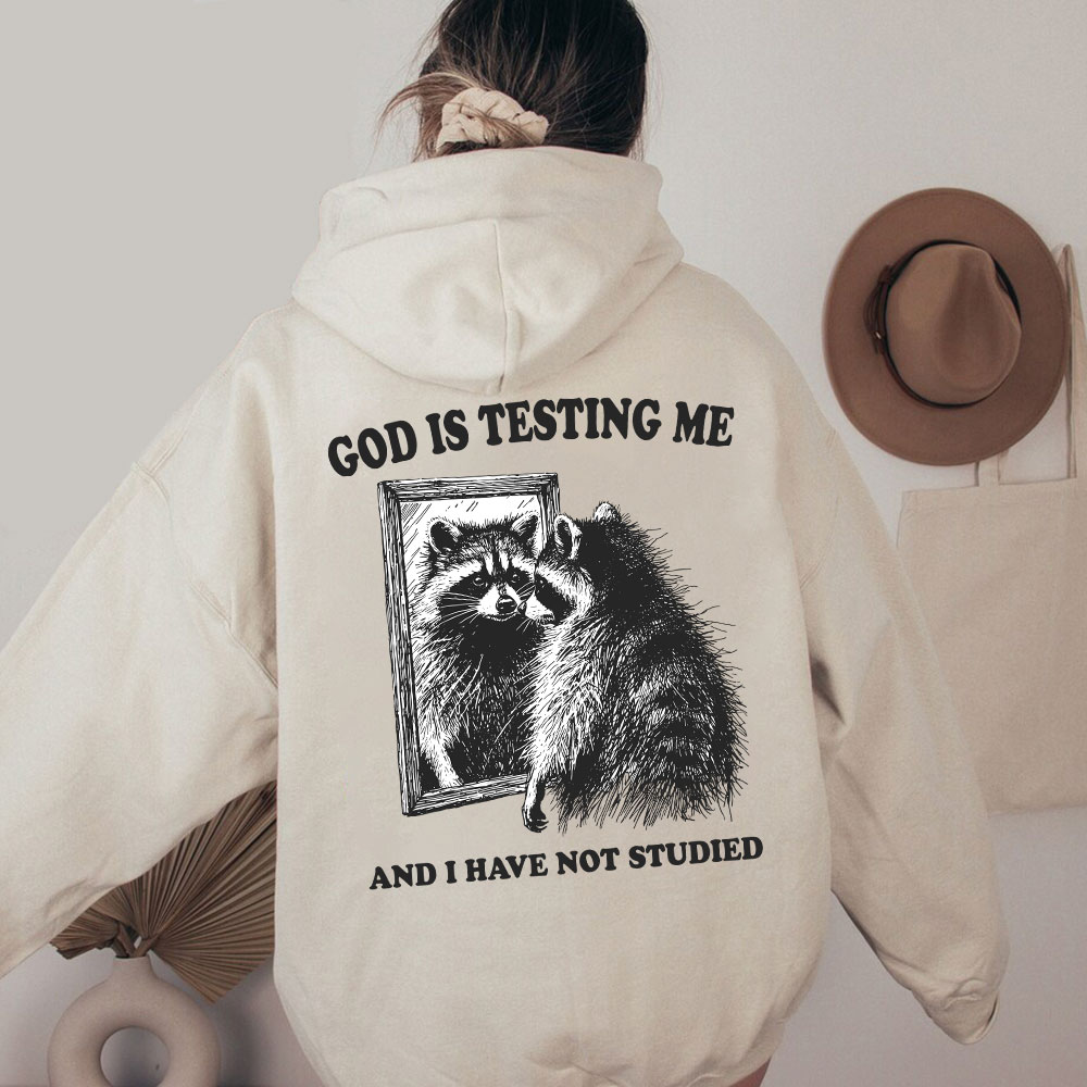 God Is Testing Me And I Have Not Studied Christian Washed Hoodie 