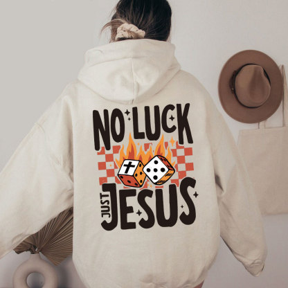 No Luck Just Jesus Christian Washed Hoodie