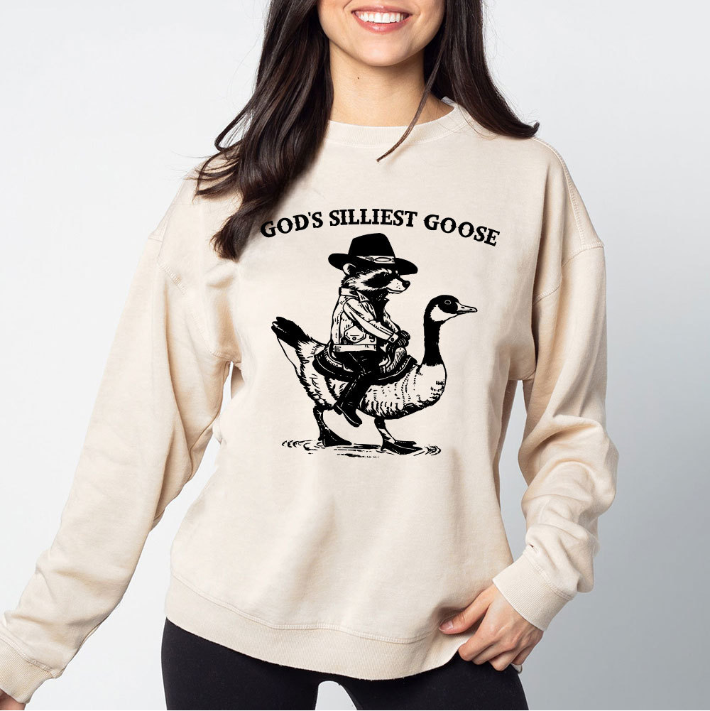 God's Silliest Goose Christian Washed Sweatshirt