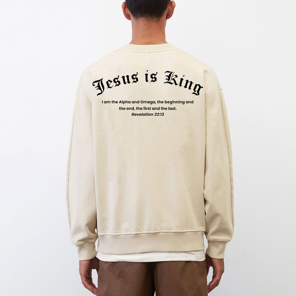Jesus Is King Christian Washed Sweatshirt