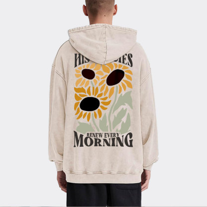 His Mercies Renew Every Morning Christian Washed Hoodie