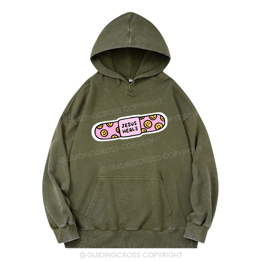 Jesus Heals Christian Washed Hoodie