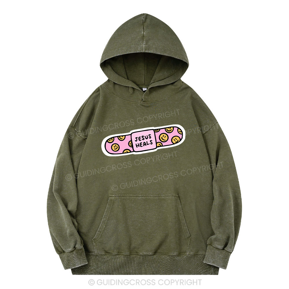 Jesus Heals Christian Washed Hoodie