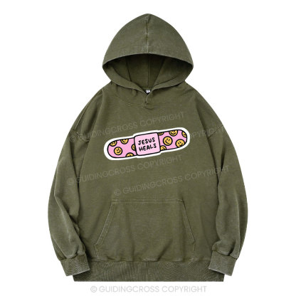 Jesus Heals Christian Washed Hoodie