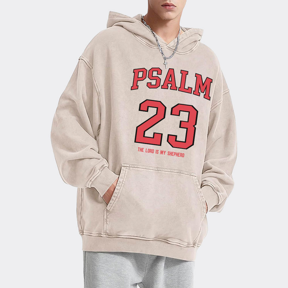 Psalm 23 Christian Washed Hoodie