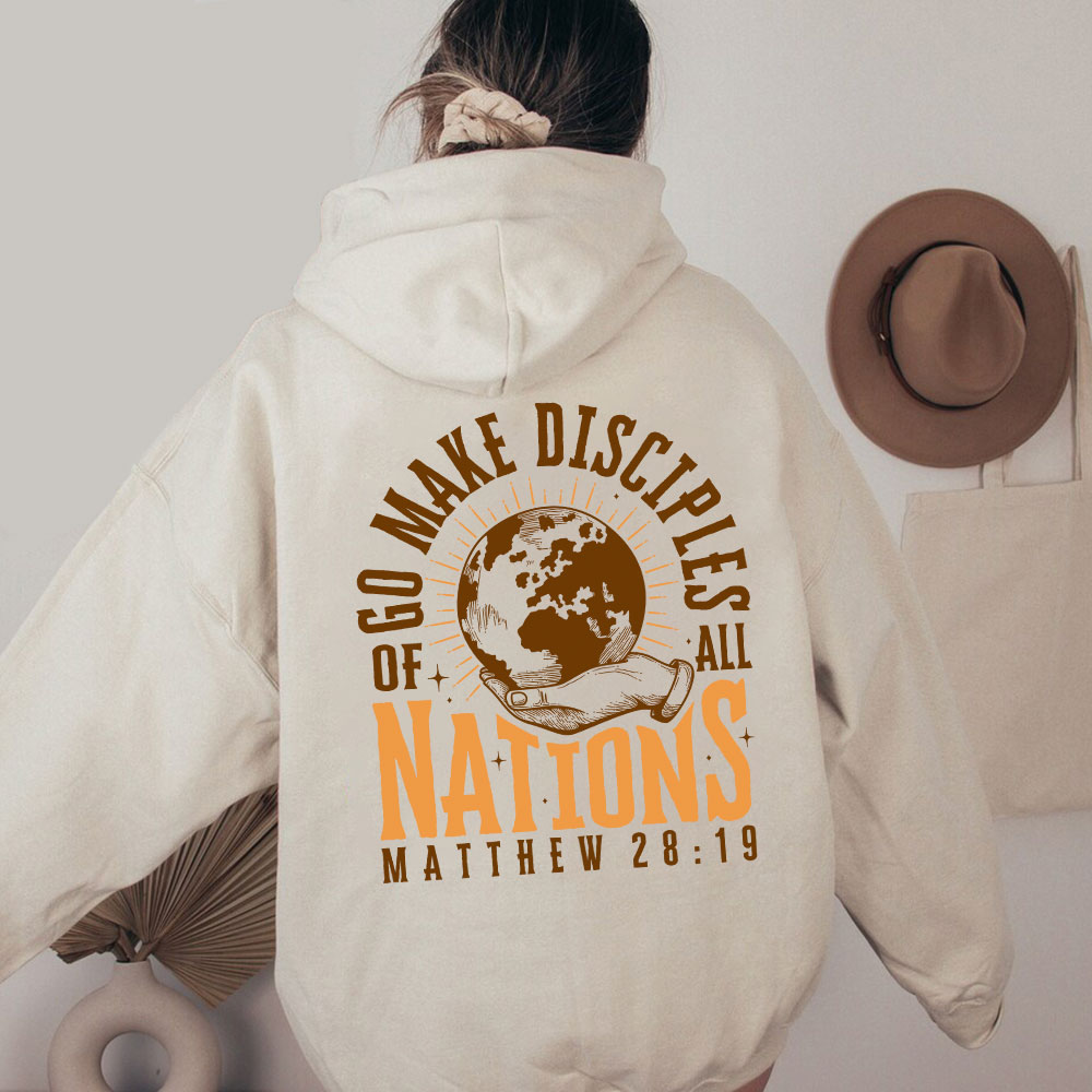 Go Make Disciple Of All Nations Christian Washed Hoodie