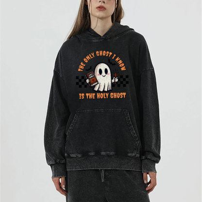 The Only Ghost I Know Is The Holy Ghost Christian Washed Hoodie