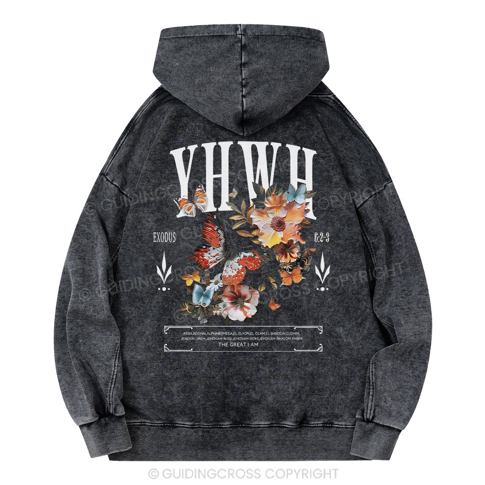 YHWH Christian Washed Hoodie