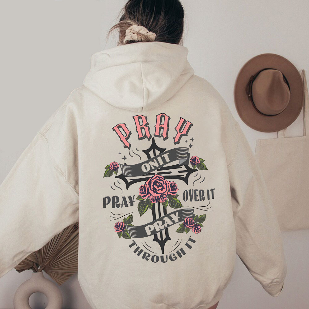 Pray On It Christian Washed Hoodie