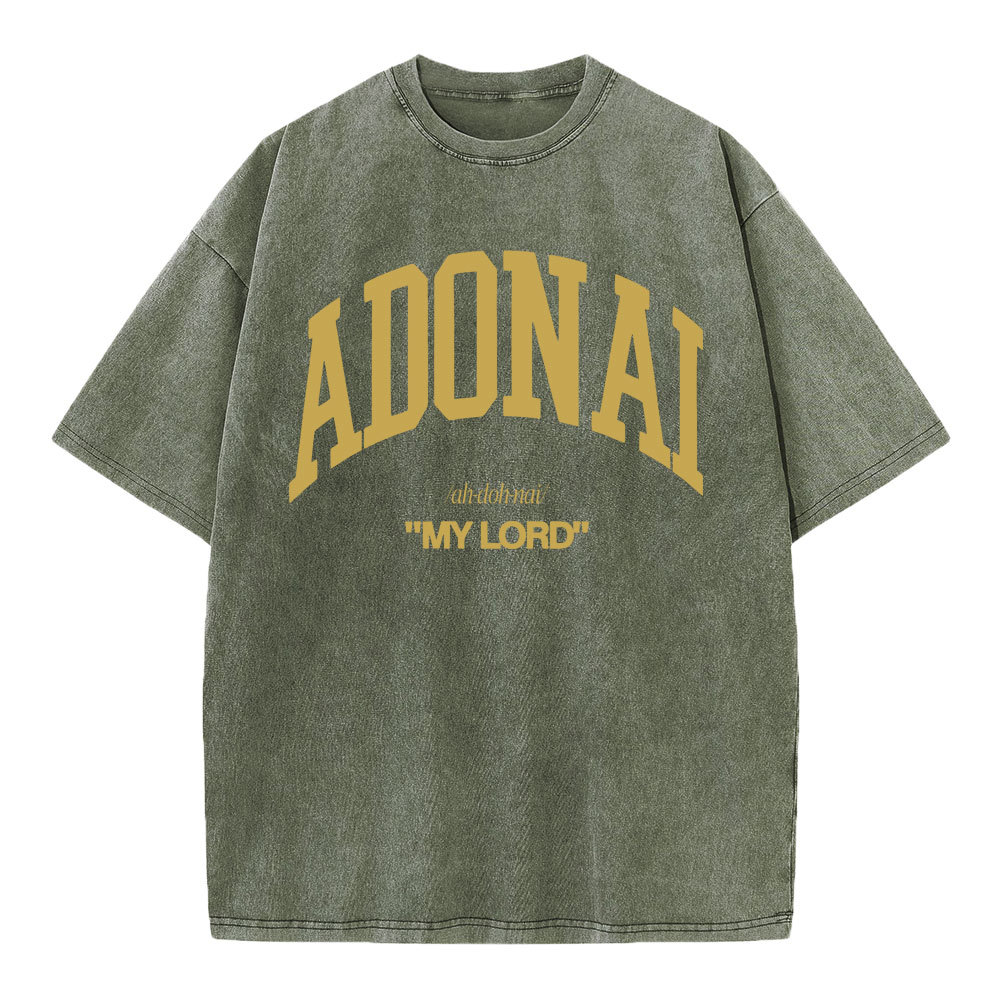 ADONAI My Lord Christian Washed T-Shirt