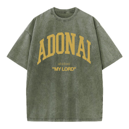ADONAI My Lord Christian Washed T-Shirt