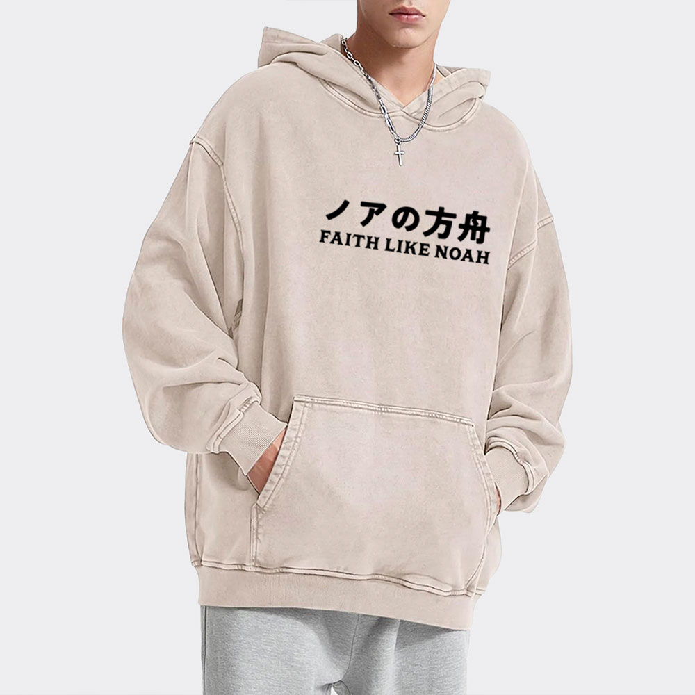 Faith Like Noah Christian Washed Hoodie