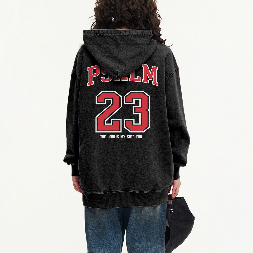 Psalm 23 Christian Washed Hoodie
