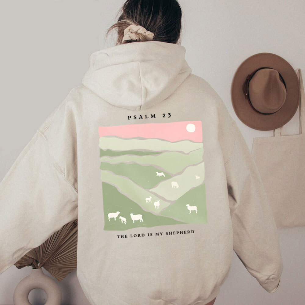 The Lord Is My Shepherd Christian Washed Hoodie