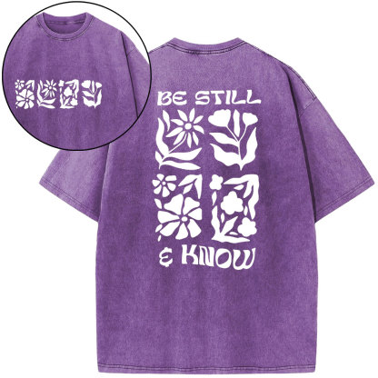 Be Still And Know Christian Washed T-Shirt