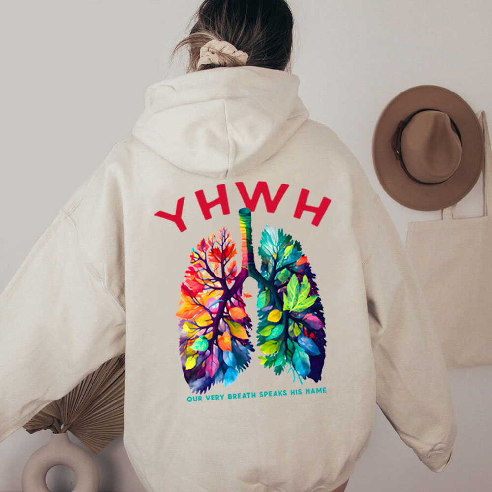 YHWH Leaf Christian Washed Hoodie