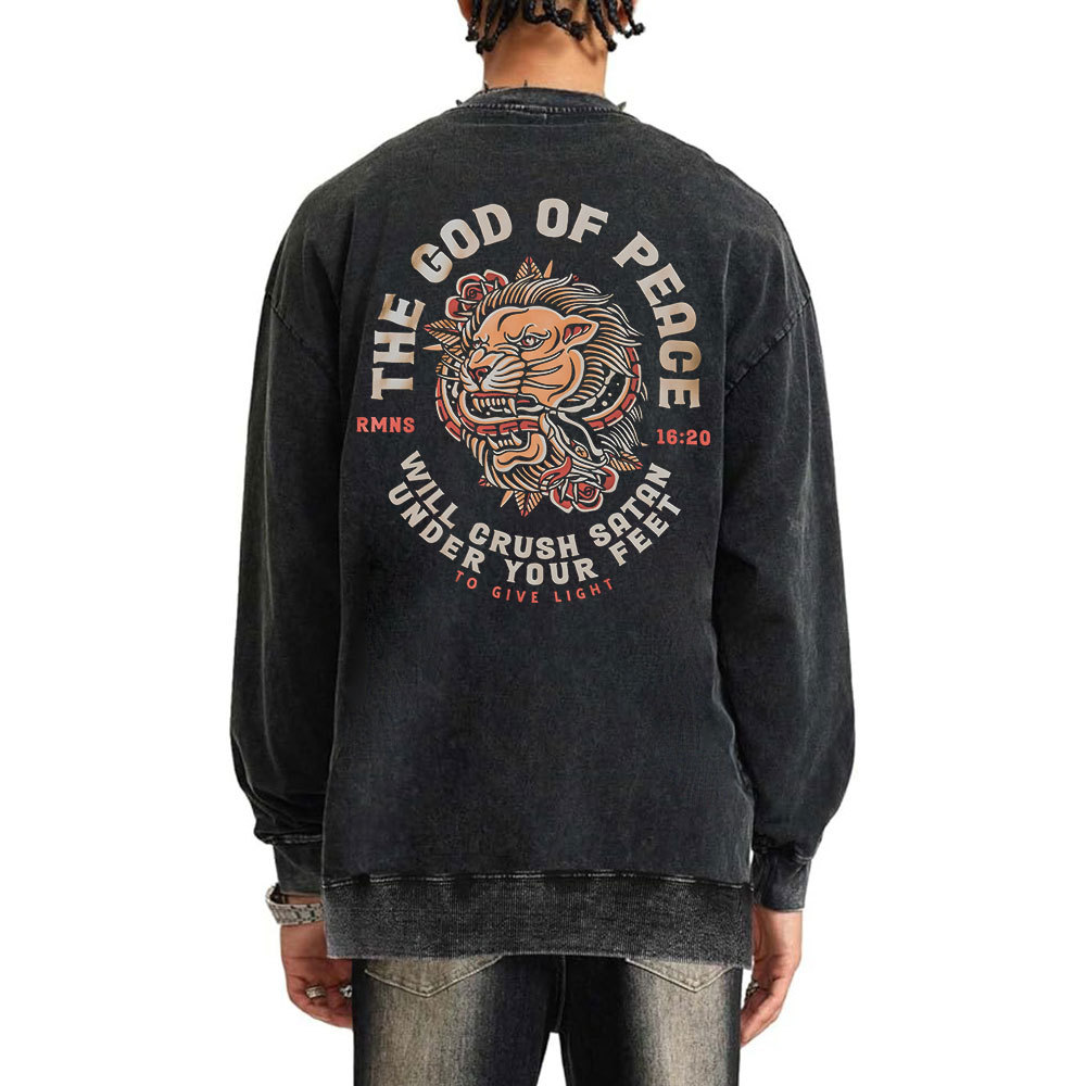 The God Of Peace Christian Washed Sweatshirt