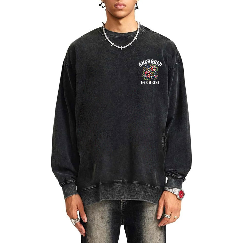 Anchored Christian Washed Sweatshirt
