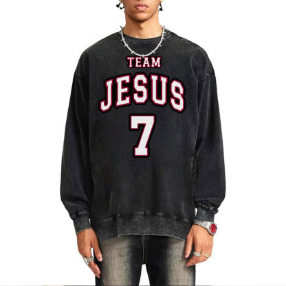 Jesus Team Christian Washed Sweatshirt