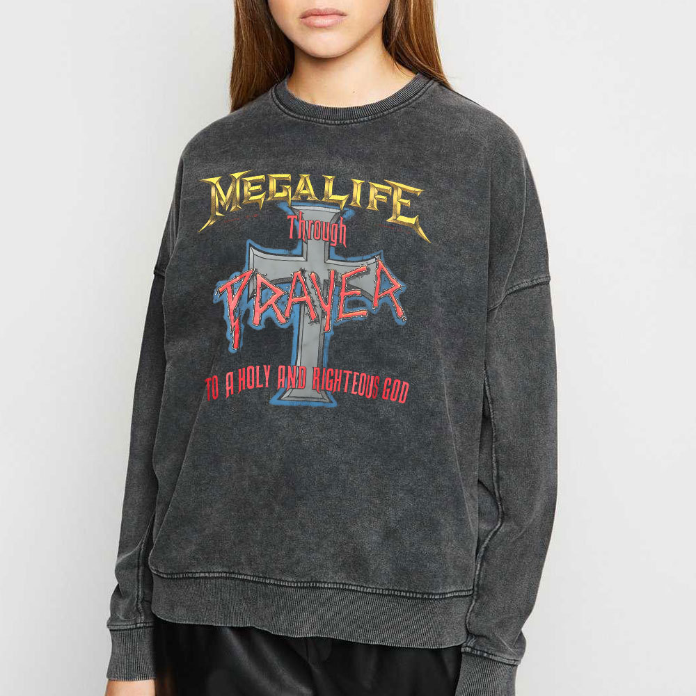Prayer Christian Washed Sweatshirt