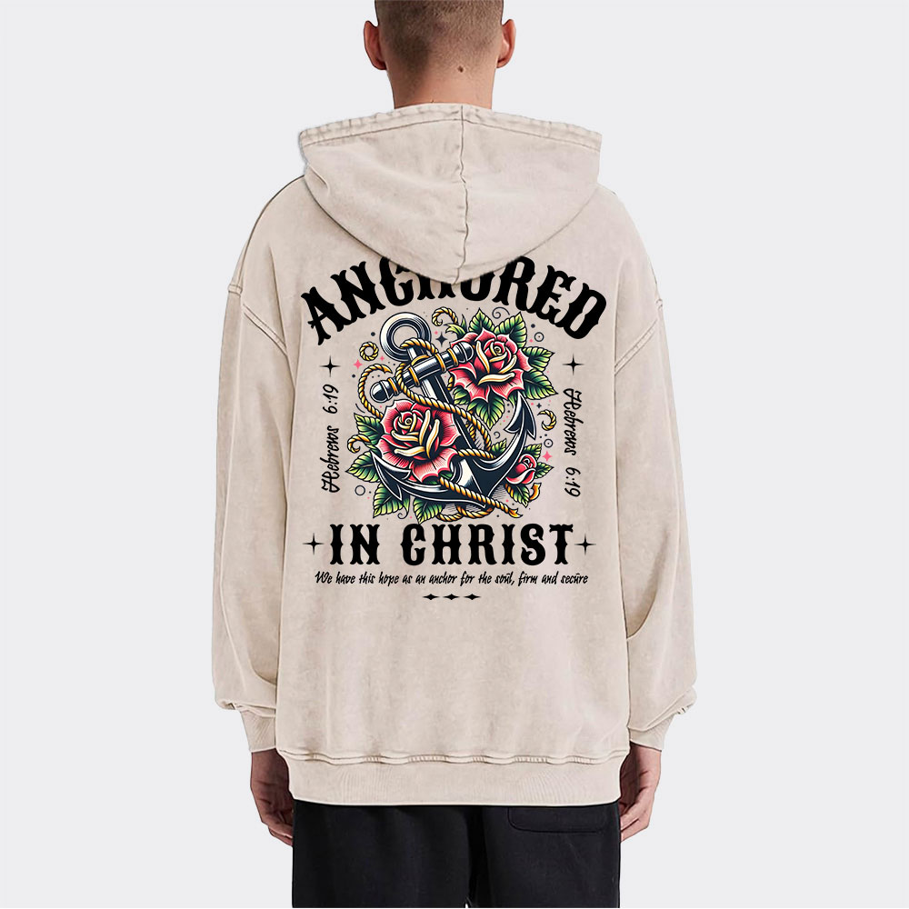 Anchored Christian Washed Hoodie