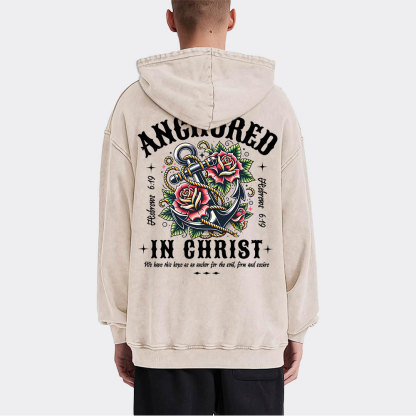 Anchored Christian Washed Hoodie