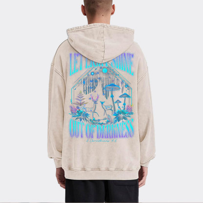 Let Light Shine Out Of Darkness Christian Washed Hoodie