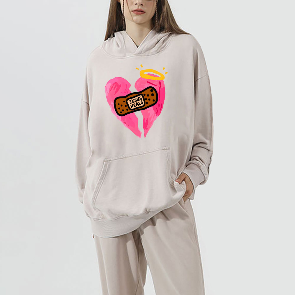 Jesus Heals Christian Washed Hoodie