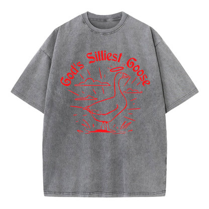 God's Silliest Goose Christian Washed T-Shirt