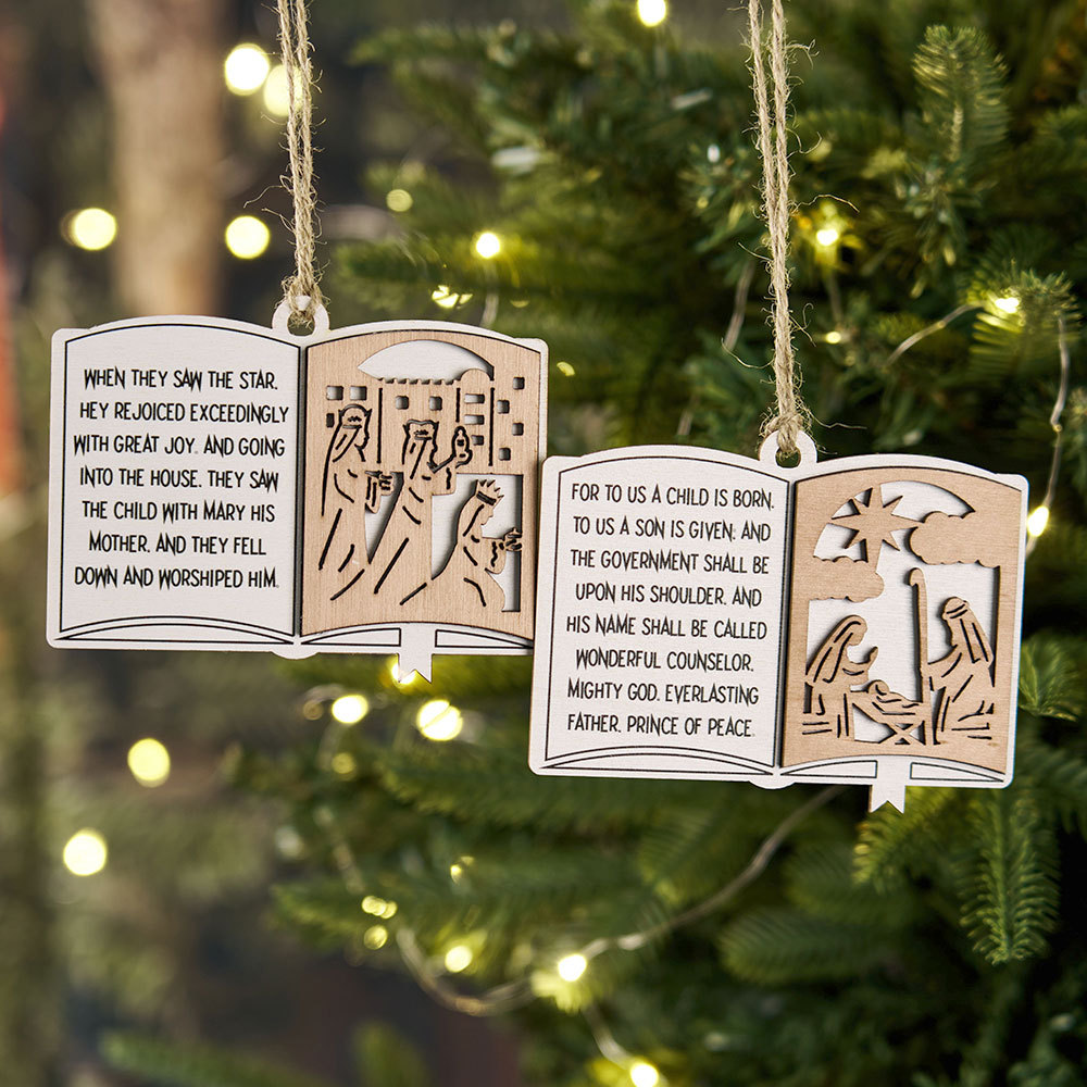 Christ Wooden Christmas Scripture Decorative Hanging