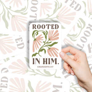 Image of Rooted In Him Christian Sticker