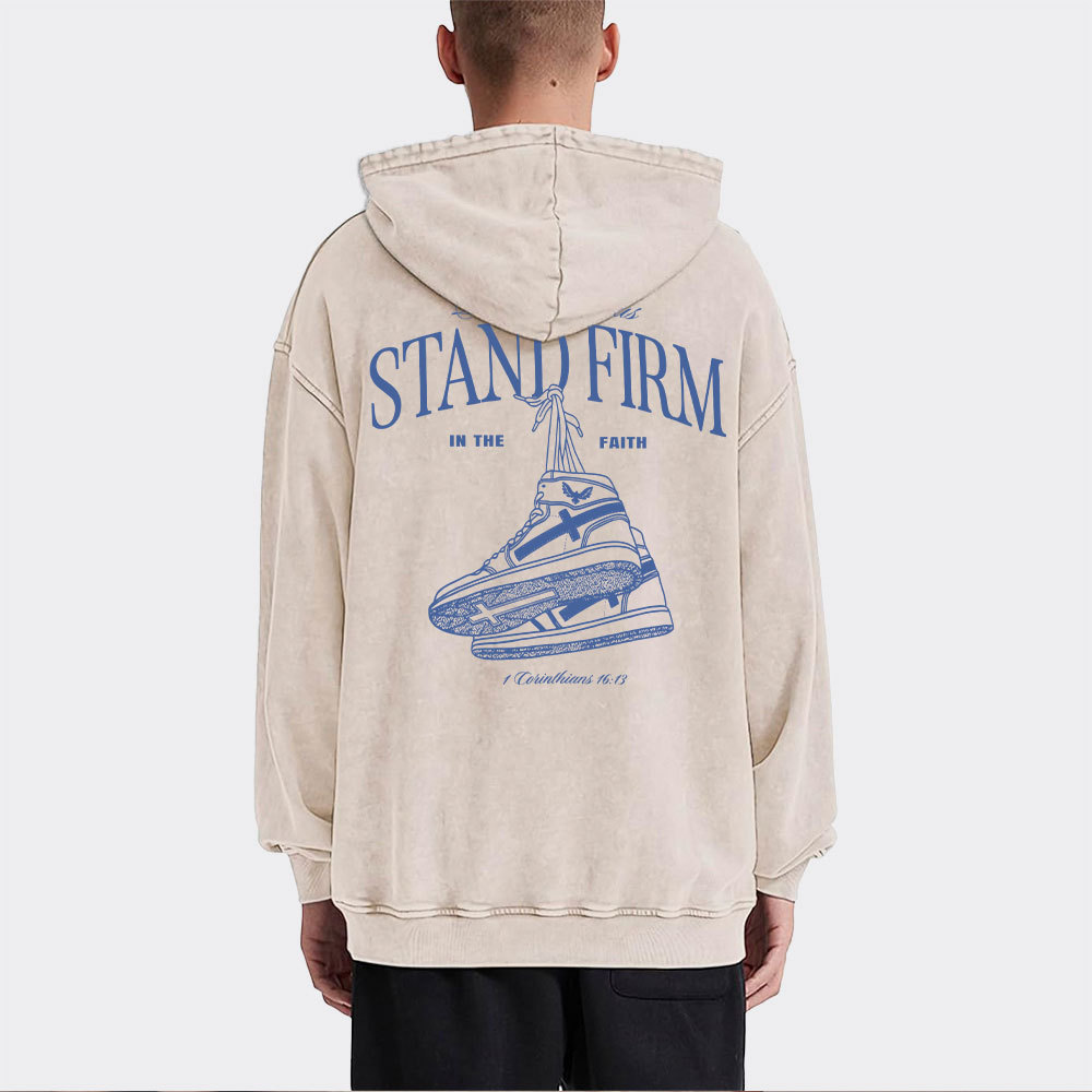 Stand Firm Christian Washed Hoodie