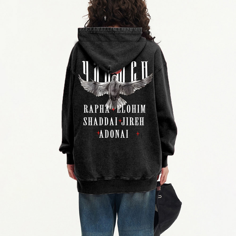 Yahweh Christian Washed Hoodie