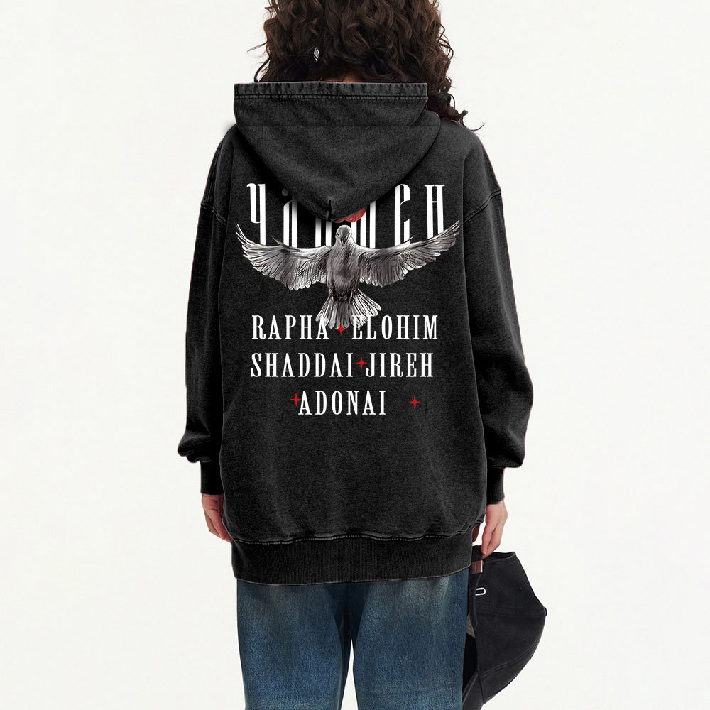 Yahweh Christian Washed Hoodie