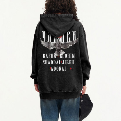 Yahweh Christian Washed Hoodie